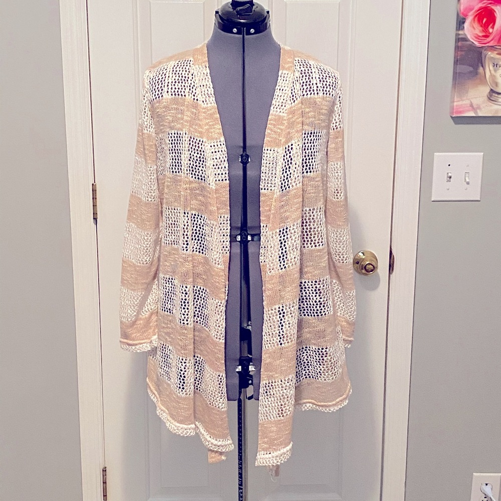 Retro Threads tan and cream cardigan M 136